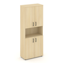 Шкаф для документов высокий широкий с глухими дверьми Style Project SN.STS.E-107 / Акация Лорка – Белый – Черные ручки / 796×400×1982 Шкаф для документов высокий широкий с глухими дверьми Style Project SN.STS.E-107 / Акация Лорка – Белый – Черные ручки / 796×400×1982