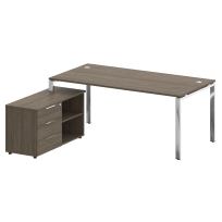 Metal System Direct Стол руководителя с тумбой левый БГ.СРТ-5.9 (L) Акация/Нерж. сталь 1900*1720*750 Metal System Direct Стол руководителя с тумбой левый БГ.СРТ-5.9 (L) Акация/Нерж. сталь 1900*1720*750