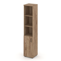 Шкаф для документов высокий узкий левый с глухой дверью Style Project SN.STU-101(L) / Акация Лорка – Белый – Черные ручки / 400×400×1982 Шкаф для документов высокий узкий левый с глухой дверью Style Project SN.STU-101(L) / Акация Лорка – Белый – Черные ручки / 400×400×1982