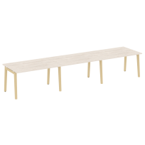 Onix Wood Стол переговорный (3 столешницы) OW.PRG-3.3 Белый бриллиант/Дуб светлый/Белый металл 4140*980*750 Onix Wood Стол переговорный (3 столешницы) OW.PRG-3.3 Белый бриллиант/Дуб светлый/Белый металл 4140*980*750