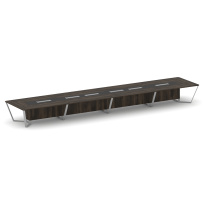 Стол для переговоров прямоугольный Steel Meet KM-PR.B.SP-24 / Тиквуд Светлый – Графит Глянец – Металл Серый / 8000×1600×750 Стол для переговоров прямоугольный Steel Meet KM-PR.B.SP-24 / Тиквуд Светлый – Графит Глянец – Металл Серый / 8000×1600×750