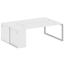 Metal System Quattro Р. ст. с шкафом-купе на О-образном м/к 50БО.РС-СШК-1.5 Т Акация/Антрацит металл 2210*1475*750