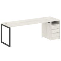 Metal System Quattro Р. ст. с тумбой на О-образном м/к 40БО.РС-СТП-1.5 Акация/Антрацит металл 2212*720*750 Metal System Quattro Р. ст. с тумбой на О-образном м/к 40БО.РС-СТП-1.5 Акация/Антрацит металл 2212*720*750