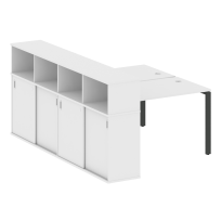 Бенч-стол на П-образном м/к с опорным шкафом-купе Metal system quattro 40×40 БП.РС-СШК-4.2 Т Акация/Антрацит металл 1610*2332*1098 Бенч-стол на П-образном м/к с опорным шкафом-купе Metal system quattro 40×40 БП.РС-СШК-4.2 Т Акация/Антрацит металл 1610*2332*1098