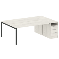 Metal System Quattro Р. ст. с тумбой на П-образном м/к 40БП.РС-СТП-2.5 Акация/Антрацит металл 2212*1475*750 Metal System Quattro Р. ст. с тумбой на П-образном м/к 40БП.РС-СТП-2.5 Акация/Антрацит металл 2212*1475*750
