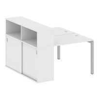 Metal System Quattro Р. ст. с шкафом-купе на П-образном м/к 50БП.РС-СШК-2.1 Т Акация/Антрацит металл 1410*1475*1098