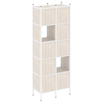 Loft Прямой стеллаж наборный VR.L-05 Тиквуд тёмный/Белый металл 862×446×1869