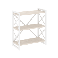 Loft Стеллаж на регулируемых опорах-3 полки VR.L-MST.O-3.8 Тиквуд тёмный/Чёрный металл 800×400×910