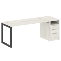Metal System Quattro Р. ст. с тумбой на О-образном м/к 50БО.РС-СТП-1.4 Акация/Антрацит металл 2012*720*750 Metal System Quattro Р. ст. с тумбой на О-образном м/к 50БО.РС-СТП-1.4 Акация/Антрацит металл 2012*720*750