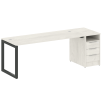 Metal System Quattro Р. ст. с тумбой на О-образном м/к 50БО.РС-СТП-1.5 Акация/Антрацит металл 2212*720*750 Metal System Quattro Р. ст. с тумбой на О-образном м/к 50БО.РС-СТП-1.5 Акация/Антрацит металл 2212*720*750