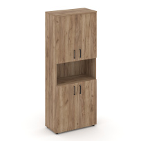 Шкаф для документов высокий широкий с глухими дверьми Style Project SN.STS.E-107 / Акация Лорка – Белый – Черные ручки / 796×400×1982 Шкаф для документов высокий широкий с глухими дверьми Style Project SN.STS.E-107 / Акация Лорка – Белый – Черные ручки / 796×400×1982