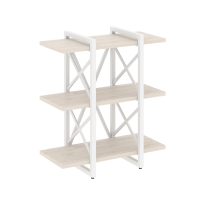 Loft Стеллаж на регулируемых опорах-3 полки VR.L-MST.O-3.4V Тиквуд тёмный/Чёрный металл 800×400×910