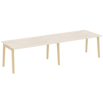 Onix Wood Стол переговорный (2 столешницы) OW.PRG-2.4 Белый бриллиант/Дуб светлый/Белый металл 3160*980*750 Onix Wood Стол переговорный (2 столешницы) OW.PRG-2.4 Белый бриллиант/Дуб светлый/Белый металл 3160*980*750