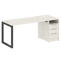 Metal System Quattro Р. ст. с тумбой на О-образном м/к 50БО.РС-СТП-1.3 Акация/Антрацит металл 1812*720*750 Metal System Quattro Р. ст. с тумбой на О-образном м/к 50БО.РС-СТП-1.3 Акация/Антрацит металл 1812*720*750