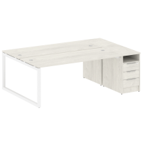 Metal System Quattro Р. ст. с тумбой на О-образном м/к 50БО.РС-СТП-2.5 Акация/Антрацит металл 2212*1475*750 Metal System Quattro Р. ст. с тумбой на О-образном м/к 50БО.РС-СТП-2.5 Акация/Антрацит металл 2212*1475*750