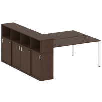 Бенч-стол на П-образном м/к с опорным шкафом-купе Metal system quattro 40×40 БП.РС-СШК-4.5 Т Акация/Антрацит металл 2210*2332*1098 Бенч-стол на П-образном м/к с опорным шкафом-купе Metal system quattro 40×40 БП.РС-СШК-4.5 Т Акация/Антрацит металл 2210*2332*1098