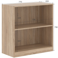 Стеллаж низкий широкий Simple SR-2W Дуб Юкон Модерн 770×359×790
