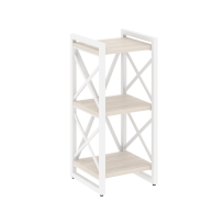Loft Стеллаж на регулируемых опорах-3 полки VR.L-MST.O-3.4 Тиквуд тёмный/Чёрный металл 400×400×910