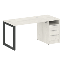 Metal System Quattro Р. ст. с тумбой на О-образном м/к 50БО.РС-СТП-1.2 Акация/Антрацит металл 1612*720*750 Metal System Quattro Р. ст. с тумбой на О-образном м/к 50БО.РС-СТП-1.2 Акация/Антрацит металл 1612*720*750