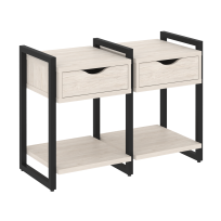 Loft Тумба на регулируемых опорах наборная. Вариант №1 VR.L-TN-1.O Тиквуд тёмный/Чёрный металл 970×460×719