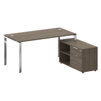 Metal System Direct Стол руководителя с тумбой правый БГ.СРТ-4.8 (R) Акация/Нерж. сталь 1700*1620*750 Metal System Direct Стол руководителя с тумбой правый БГ.СРТ-4.8 (R) Акация/Нерж. сталь 1700*1620*750