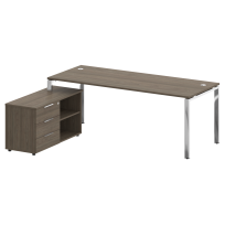 Metal System Direct Стол руководителя с тумбой левый БГ.СРТ-6.8 (L) Акация/Нерж. сталь 2100*1620*750 Metal System Direct Стол руководителя с тумбой левый БГ.СРТ-6.8 (L) Акация/Нерж. сталь 2100*1620*750