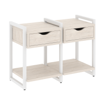 Loft Тумба на регулируемых опорах наборная. Вариант №1 VR.L-TN-1.O Тиквуд тёмный/Чёрный металл 970×460×719