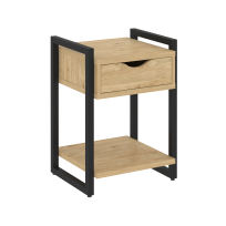 Loft Тумба на регулируемых опорах с ящиком и полкой VR.L-T1.O Тиквуд тёмный/Чёрный металл 500×460×719 Loft Тумба на регулируемых опорах с ящиком и полкой VR.L-T1.O Тиквуд тёмный/Чёрный металл 500×460×719