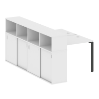 Бенч-стол на П-образном м/к с опорным шкафом-купе Metal system quattro 40x40 БП.РС-СШК-4.1 Т Акация/Антрацит металл 1410*2332*1098 Бенч-стол на П-образном м/к с опорным шкафом-купе Metal system quattro 40x40 БП.РС-СШК-4.1 Т Акация/Антрацит металл 1410*2332*1098