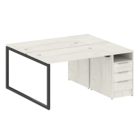 Metal System Quattro Р. ст. с тумбой на О-образном м/к 40БО.РС-СТП-2.2 Акация/Антрацит металл 1612*1475*750 Metal System Quattro Р. ст. с тумбой на О-образном м/к 40БО.РС-СТП-2.2 Акация/Антрацит металл 1612*1475*750