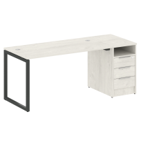 Metal System Quattro Р. ст. с тумбой на О-образном м/к 40БО.РС-СТП-1.3 Акация/Антрацит металл 1812*720*750 Metal System Quattro Р. ст. с тумбой на О-образном м/к 40БО.РС-СТП-1.3 Акация/Антрацит металл 1812*720*750