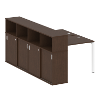 Бенч-стол на П-образном м/к с опорным шкафом-купе Metal system quattro 40x40 БП.РС-СШК-4.1 Т Акация/Антрацит металл 1410*2332*1098 Бенч-стол на П-образном м/к с опорным шкафом-купе Metal system quattro 40x40 БП.РС-СШК-4.1 Т Акация/Антрацит металл 1410*2332*1098