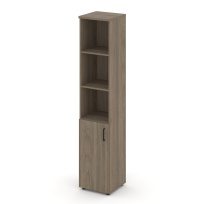 Шкаф для документов высокий узкий левый с глухой дверью Style Project SN.STU-101(L) / Акация Лорка – Белый – Черные ручки / 400×400×1982 Шкаф для документов высокий узкий левый с глухой дверью Style Project SN.STU-101(L) / Акация Лорка – Белый – Черные ручки / 400×400×1982