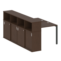 Бенч-стол на П-образном м/к с опорным шкафом-купе Metal system quattro 40x40 БП.РС-СШК-4.1 Т Акация/Антрацит металл 1410*2332*1098 Бенч-стол на П-образном м/к с опорным шкафом-купе Metal system quattro 40x40 БП.РС-СШК-4.1 Т Акация/Антрацит металл 1410*2332*1098
