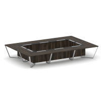 Стол для переговоров прямоугольный Steel Meet KM-PR.B.SP-20K / Тиквуд Светлый – Графит Глянец – Металл Серый / 4800×3200×750 Стол для переговоров прямоугольный Steel Meet KM-PR.B.SP-20K / Тиквуд Светлый – Графит Глянец – Металл Серый / 4800×3200×750