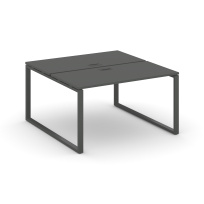 Стол-бенч двухсторонний двухместный Style Project SN-6O.DRS-003 / Дуб Табак – Металл Белый / 1380×1232×750