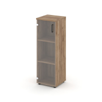 Шкаф для документов средний узкий левый со стеклянной дверью Style Project SN.STU.E-205(L) / Белый – Тиквуд Светлый – Прозрачный – Черные ручки / 400×400×1203 Шкаф для документов средний узкий левый со стеклянной дверью Style Project SN.STU.E-205(L) / Белый – Тиквуд Светлый – Прозрачный – Черные ручки / 400×400×1203