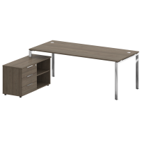 Metal System Direct Стол руководителя с тумбой левый БГ.СРТ-6.9 (L) Акация/Нерж. сталь 2100*1720*750 Metal System Direct Стол руководителя с тумбой левый БГ.СРТ-6.9 (L) Акация/Нерж. сталь 2100*1720*750