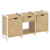 Loft Тумба на регулируемых опорах наборная. Вариант №7 VR.L-TN-7.O Тиквуд тёмный/Чёрный металл 1440×460×719 Loft Тумба на регулируемых опорах наборная. Вариант №7 VR.L-TN-7.O Тиквуд тёмный/Чёрный металл 1440×460×719